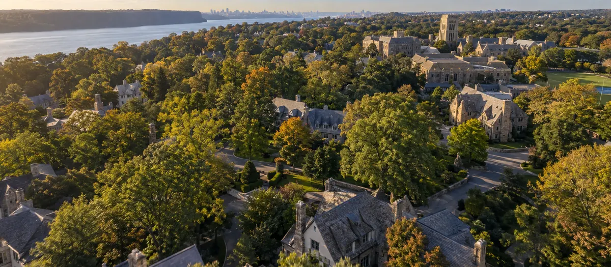 Aerial view of Fieldston, NY