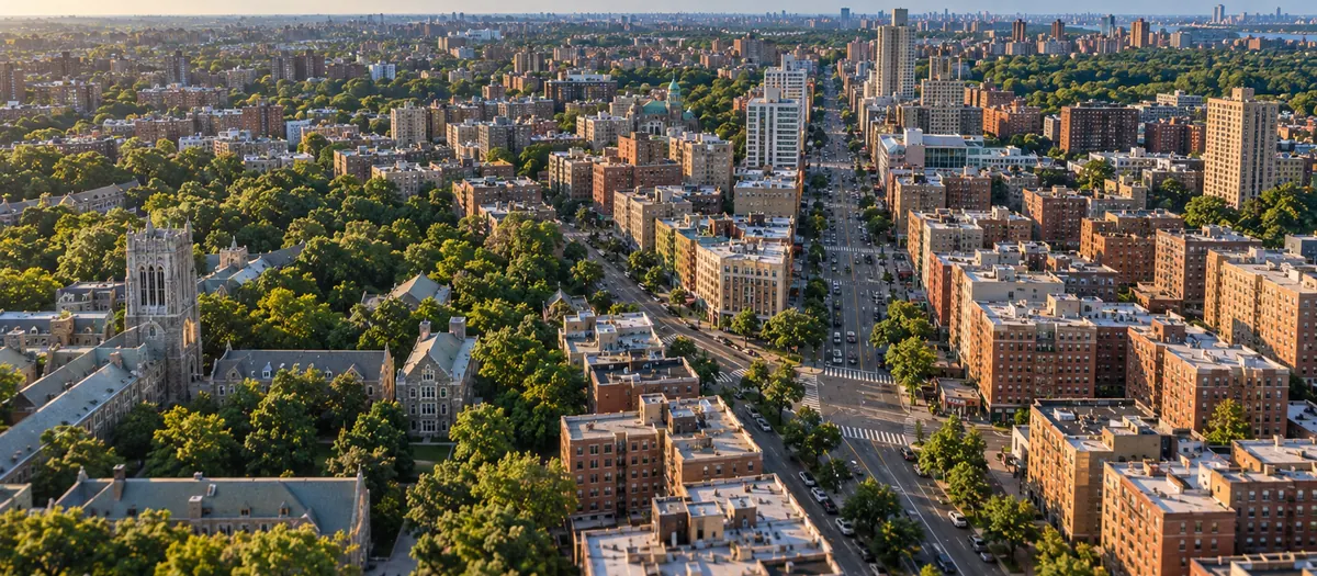 Aerial view of Fordham, NY