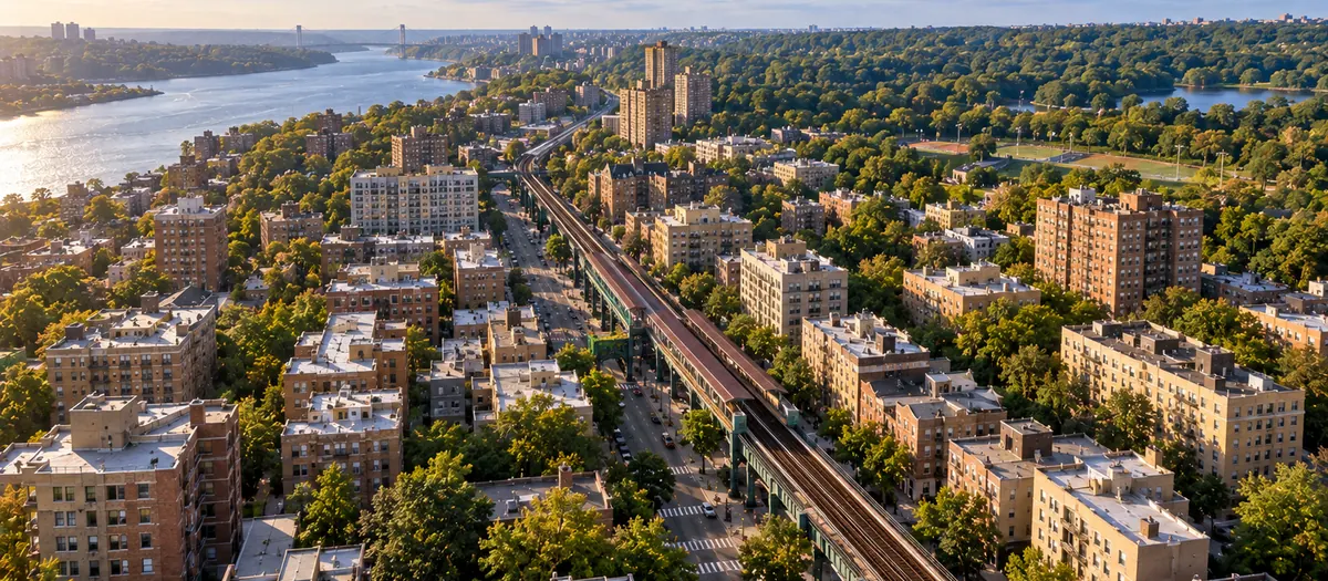 Aerial view of Kingsbridge, NY