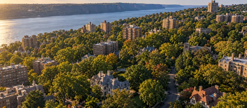 Aerial view of Riverdale, NY