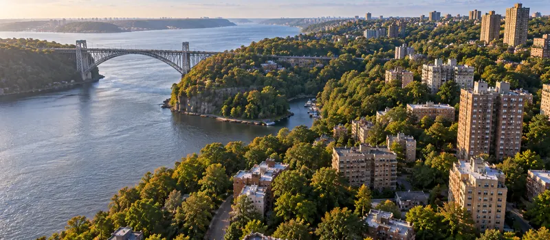 Aerial view of Spuyten Duyvil, NY