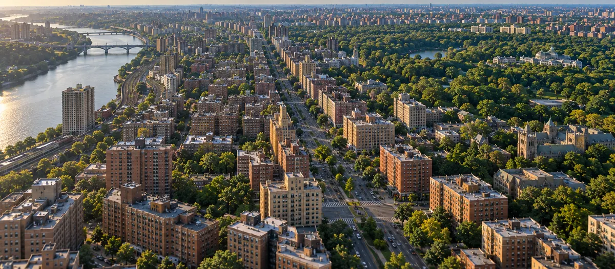 Aerial view of The Bronx, NY
